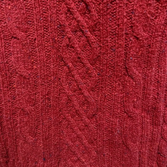 ST. JOHN’S BAY Dark heathered red chunky cable knit sweater PETITE SMALL MEDIUM - Picture 5 of 12